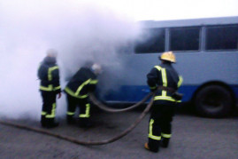 В Солонянском районе на ходу загорелся автобус