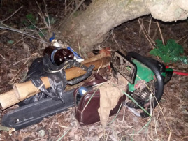 У Криничанському районі поліцейські затримали браконьєрів, які незаконно рубали дерева У Криничанському районі поліцейські затримали браконьєрів, які незаконно рубали дерева