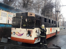 На Днепропетровщине горел троллейбус