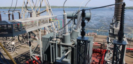 Среднеднепровская ГЭС в Каменском получила новый трансформатор Среднеднепровская ГЭС в Каменском получила новый трансформатор