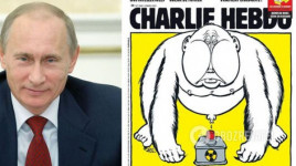 Обезьяна с красной кнопкой: Charlie Hebdo на свежей обложке высмеял Путина