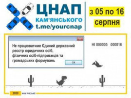 В Каменском  с 5 по 16 августа не будет работать Единый госреестр юрлиц, ФЛП и общественных формирований